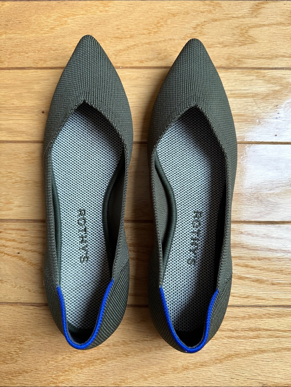 Rothy's Olive Pointed Flats
